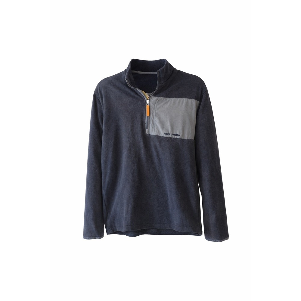 Timberland Mens Quarter Zip Fleece Pullover Charcoal Gray Medium Outdoor Hiking - Picture 2 of 9
